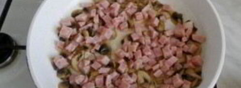 макароны с ветчиной и грибами. Шаг 6