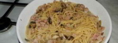 макароны с ветчиной и грибами. Шаг 7