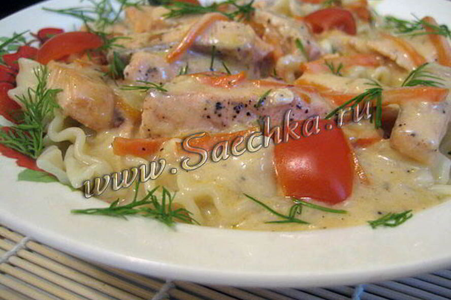 Рецепт макарон в сливочном соусе