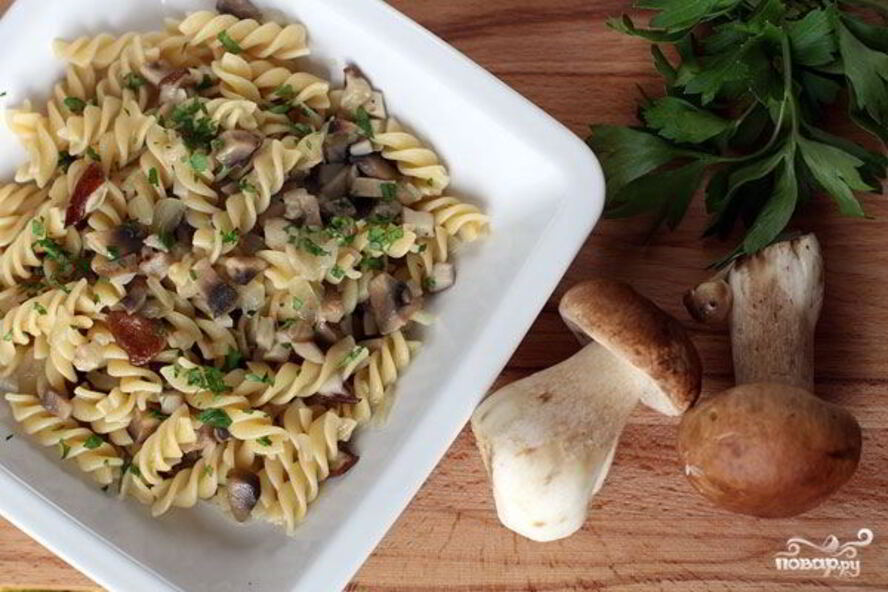 Рецепт пасты с белыми грибами