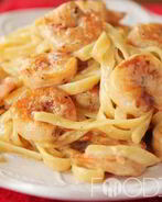 Паста с креветками в сливочном соусе