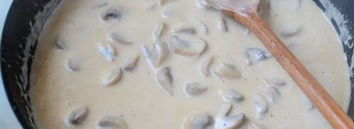 паста с курицей и грибами в сливочном соусе. Шаг 6