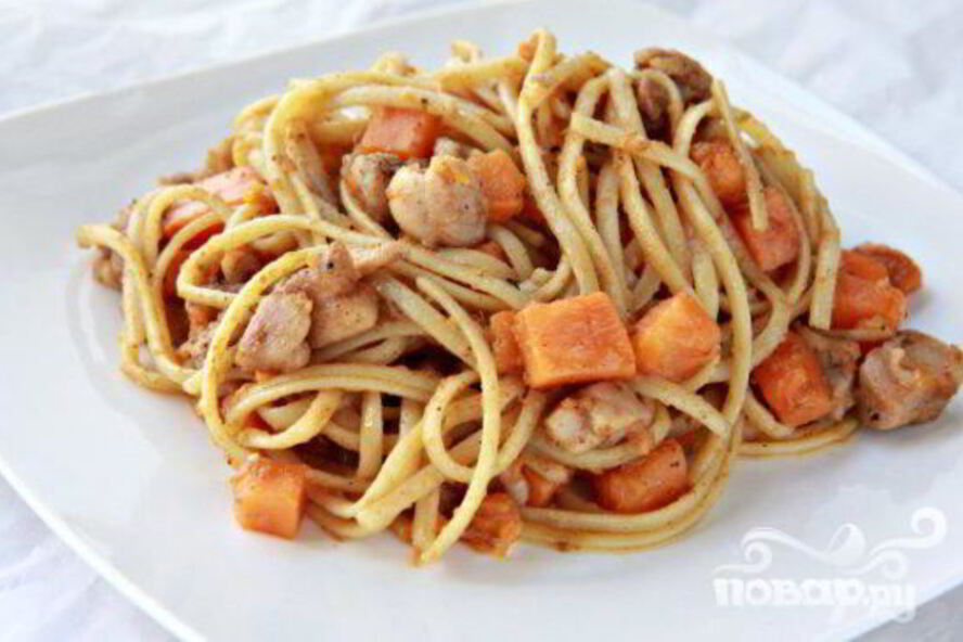 Рецепт пасты с курицей и сладким картофелем