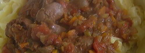 паста с соусом из куриной печени и помидоров. Шаг 8