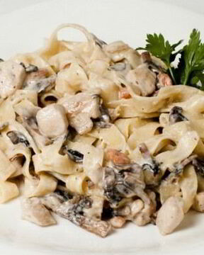 Паста со сливочным сыром и шампиньонами