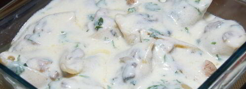 ракушки, фаршированные курицей и грибами. Шаг 7