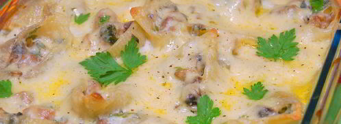 ракушки, фаршированные курицей и грибами. Шаг 8