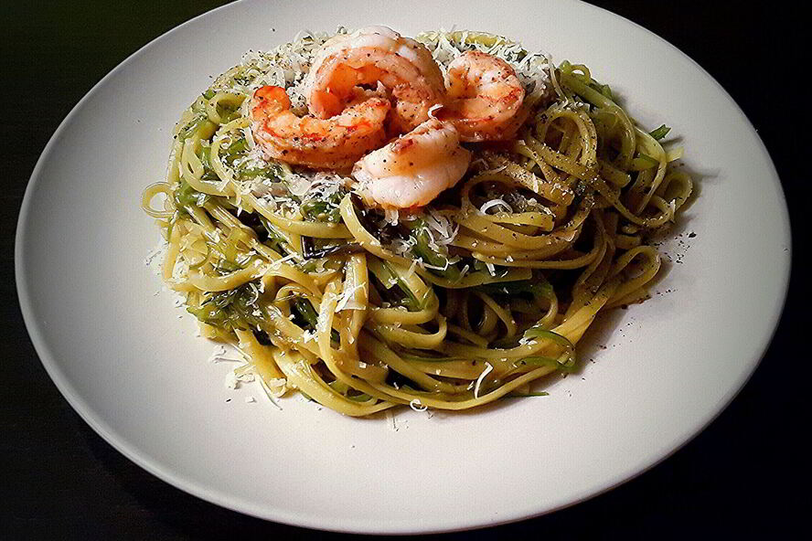 Рецепт спагетти и с чукой и креветками