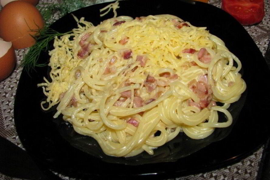 Рецепт спагетти под соусом карбонара
