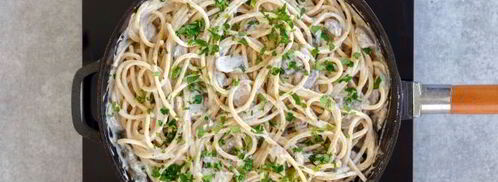 спагетти с грибами в сливочном соусе. Шаг 11