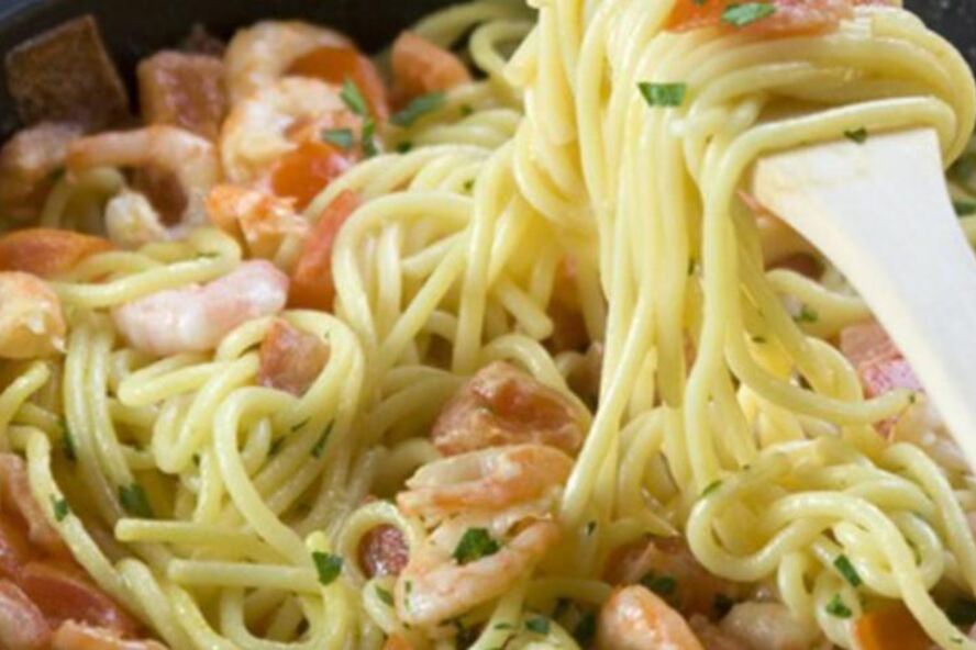 Рецепт спагетти с креветками
