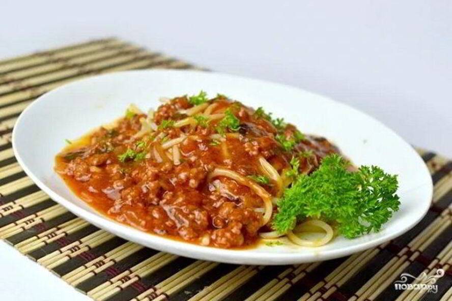 Рецепт спагетти с мясом