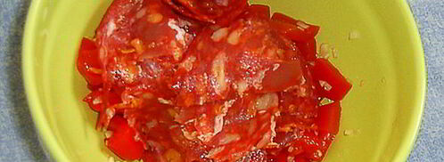 спагетти с тунцом, чоризо и перцем. Шаг 14