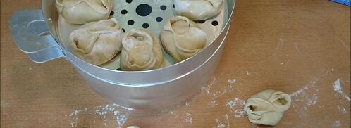 манты с курицей. Шаг 6