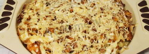 картошка по-французски с грибами лисичками в духовке. Шаг 8