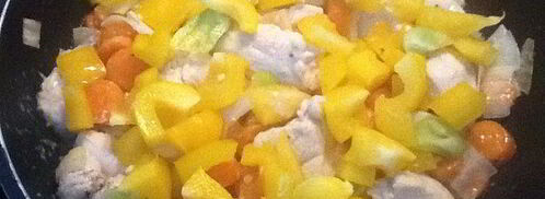 куриное филе и желтый перец. Шаг 9