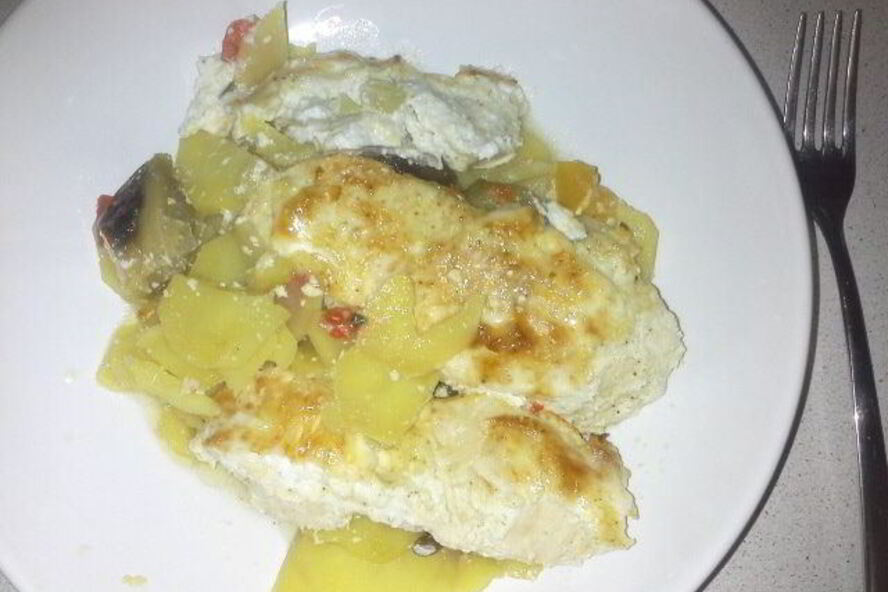 Рецепт куриного филе с овощами в духовке