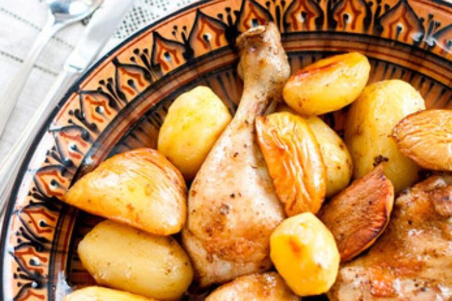 Рецепт курицы с картофелем и айвой