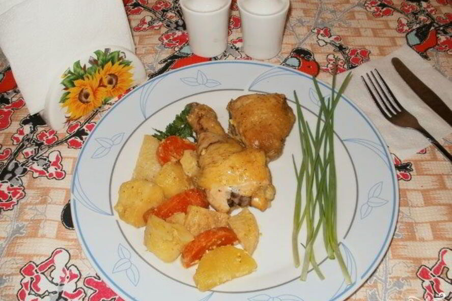 Рецепт курицы с картошкой и овощами