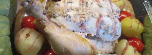 курица с начинкой из бекона и ароматных трав. Шаг 9