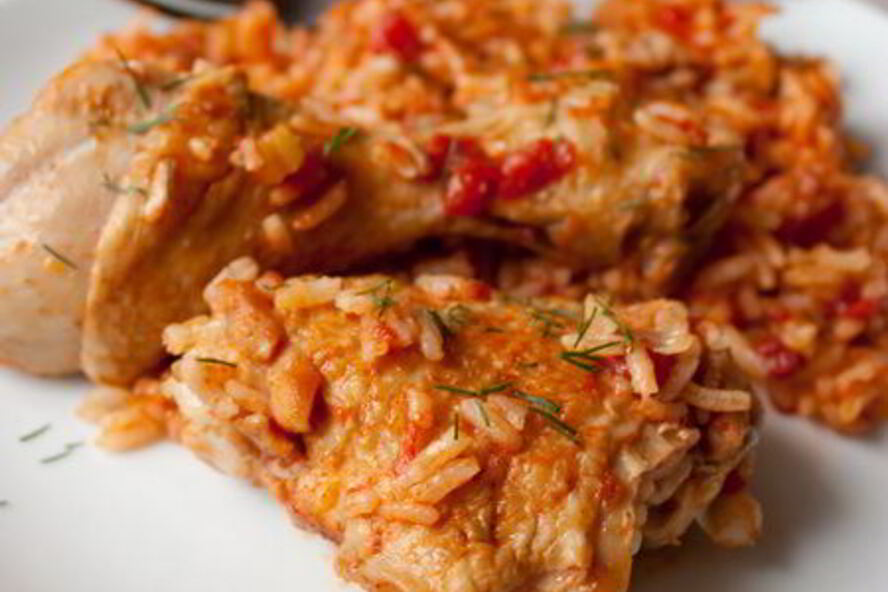 Рецепт курицы с рисом в томате