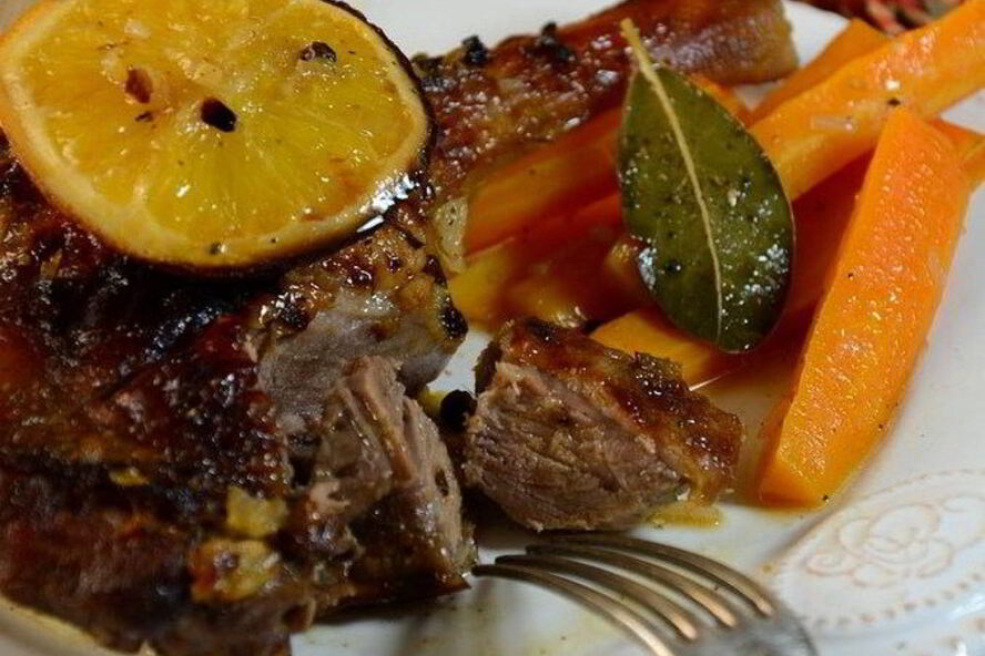 Рецепт утиных окорочка с апельсинами в духовке