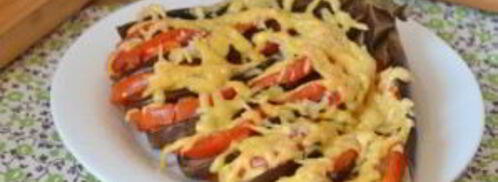 баклажан, запеченный веером в духовке. Шаг 6