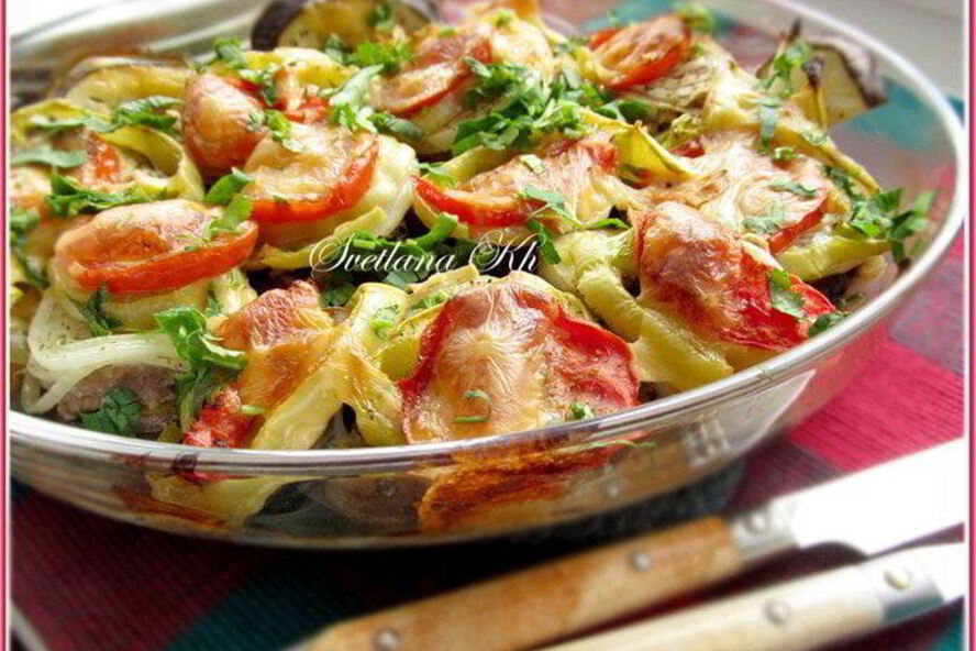Рецепт баклажанов с мясом и овощами