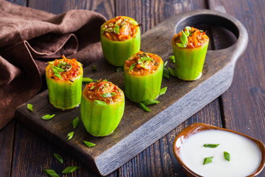 Рецепт кабачков, фаршированных овощами