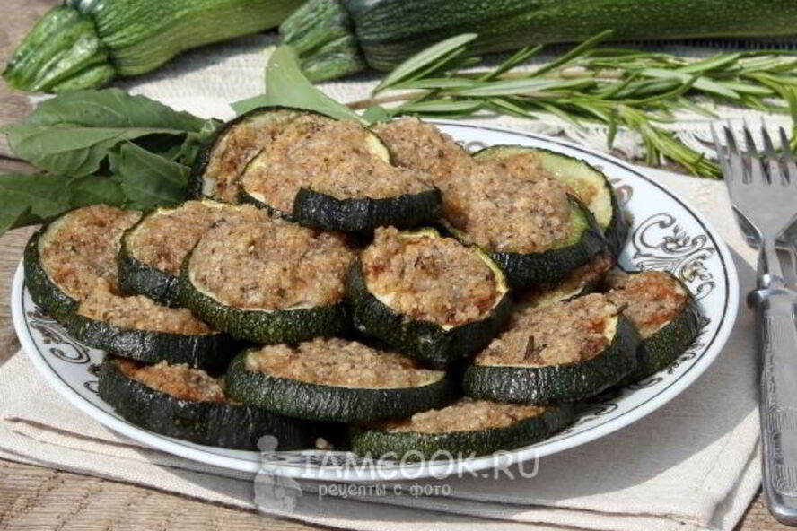 Рецепт кабачков — цукини с сыром, орехами и розмарином