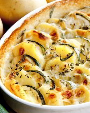 Кабачки запеченные с картофелем