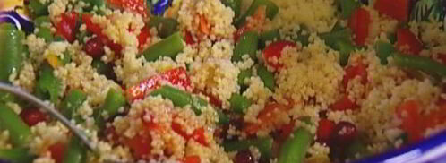 кускус с фасолью, гранатом и сладким перцем. Шаг 9