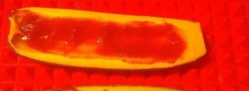 лодочки из кабачков, фаршированные овощами. Шаг 5