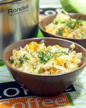 Тушеная капуста с фаршем