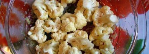 запеченная цветная капуста в лимонном соке с чесноком. Шаг 2