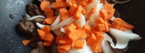 дал из красной чечевицы с куриной печенью. Шаг 3