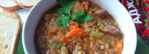 дал из красной чечевицы с куриной печенью. Шаг 9