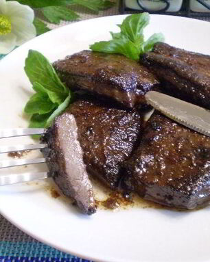 Говяжья печень жареная