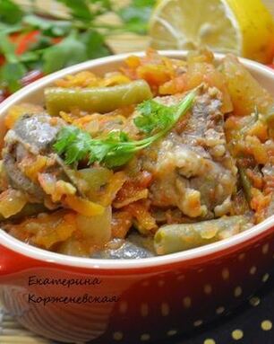 Куриная печень с овощами в кисло-сладком соусе