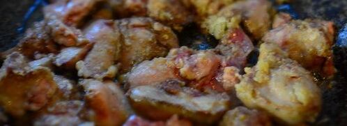 куриная печень с овощами в кисло-сладком соусе. Шаг 4