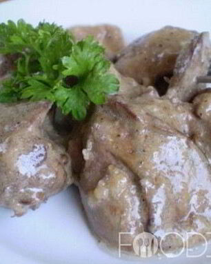 Куриная печень в сметане в мультиварке