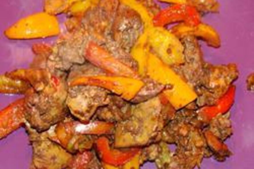 Рецепт куриной печени жаренной со сладким перцем