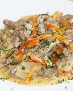 Печень кролика в сметане