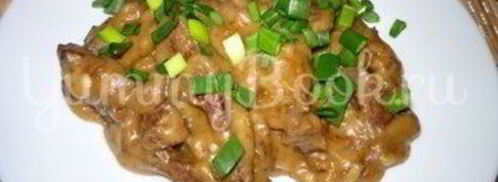 печень под соусом бешамель из мультиварки. Шаг 7