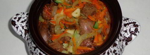 печень с кабачками в горшочке. Шаг 8