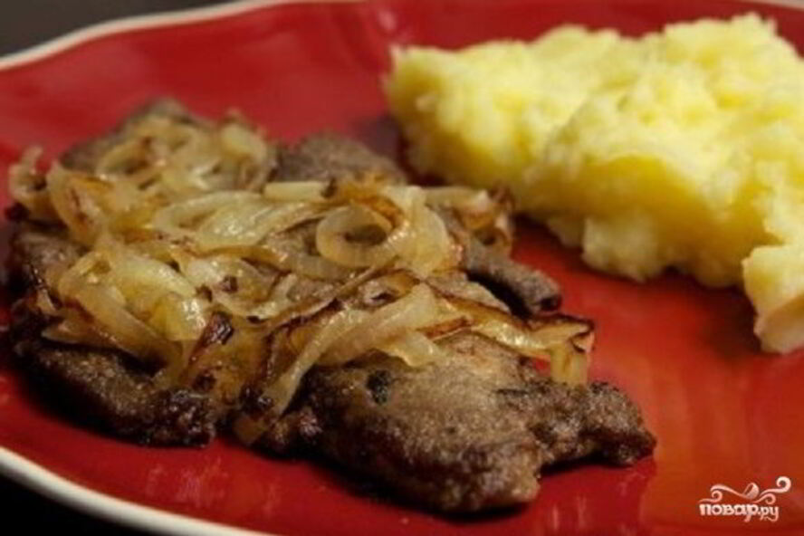 Рецепт печени с луком