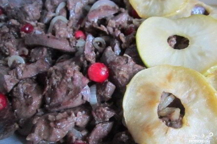 Рецепт печени с яблоками в духовке