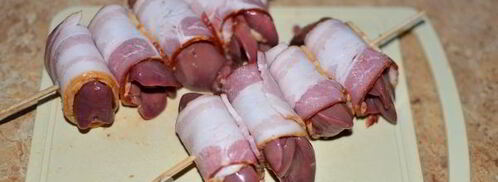 печень в беконе на мангале. Шаг 6