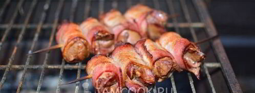 печень в беконе на мангале. Шаг 7