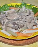 Печень в сливочном соусе бешамель